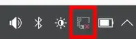 Tray icon showing ethernet with a red X